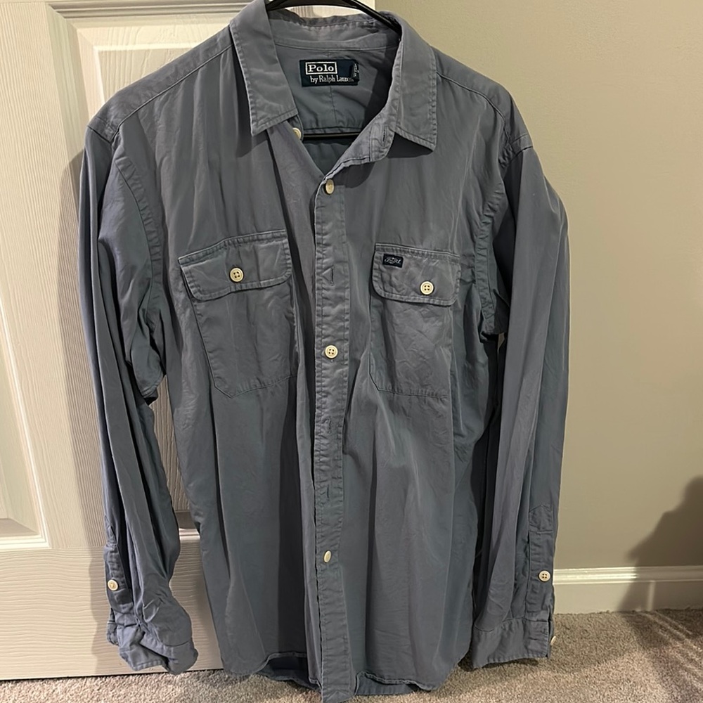 Polo by Ralph Lauren Gray Button-Up Shirt